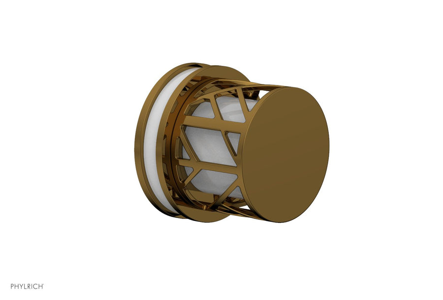 JOLIE Volume Control/Diverter Trim - Round Handle with "White" Accents 222-35