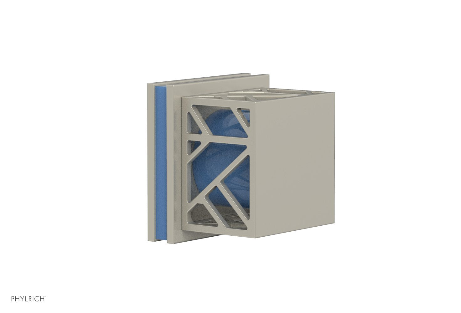 JOLIE Volume Control/Diverter Trim - Square Handle with "Light Blue" Accents 222-36