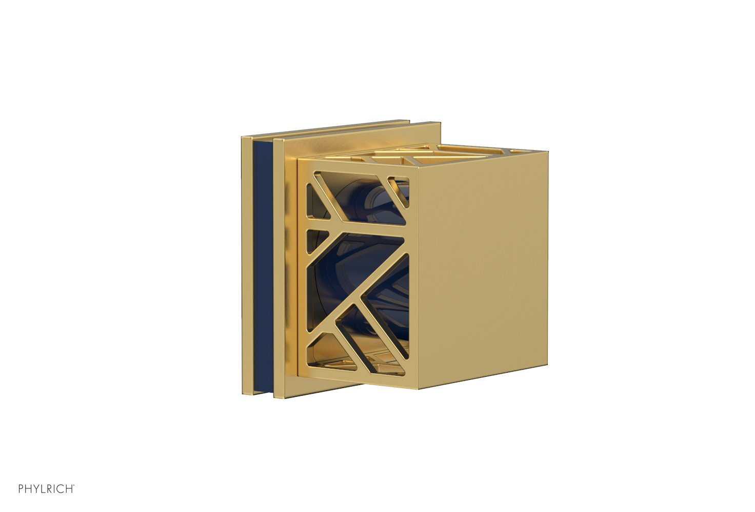 JOLIE Volume Control/Diverter Trim - Square Handle with "Navy Blue" Accents 222-36