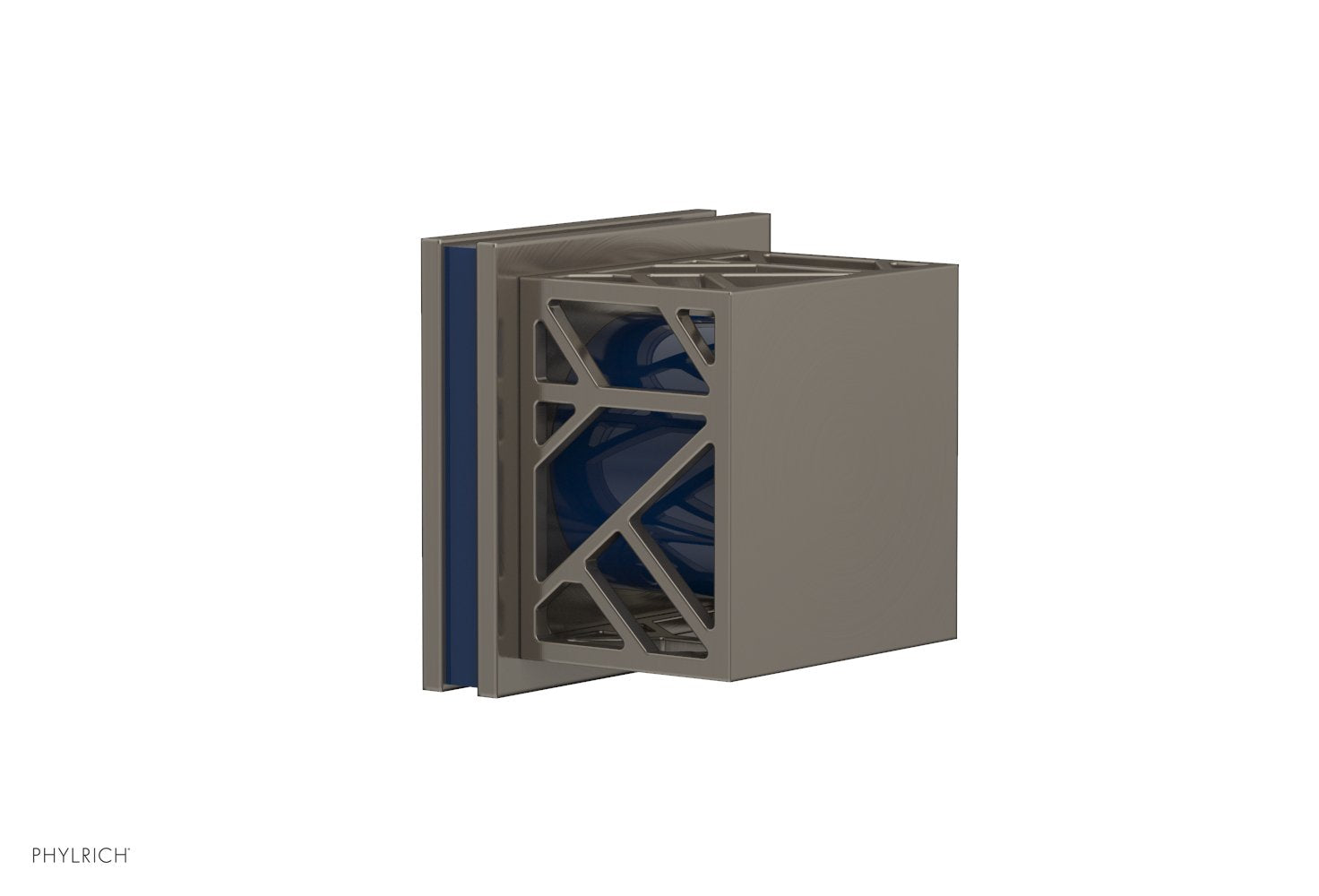 JOLIE Volume Control/Diverter Trim - Square Handle with "Navy Blue" Accents 222-36