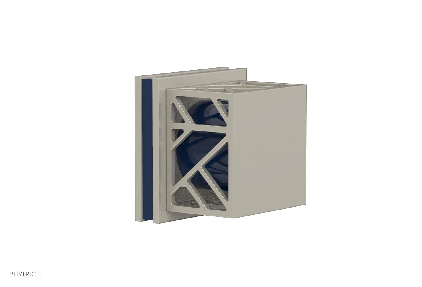 JOLIE Volume Control/Diverter Trim - Square Handle with "Navy Blue" Accents 222-36