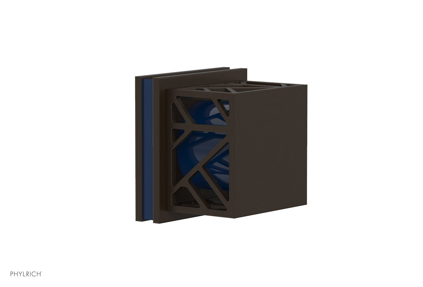 JOLIE Volume Control/Diverter Trim - Square Handle with "Navy Blue" Accents 222-36