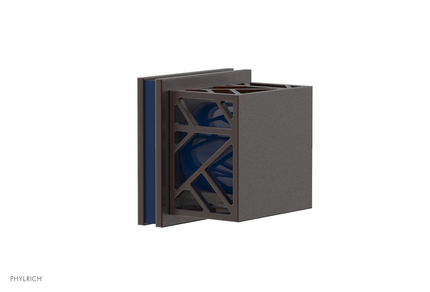 JOLIE Volume Control/Diverter Trim - Square Handle with "Navy Blue" Accents 222-36