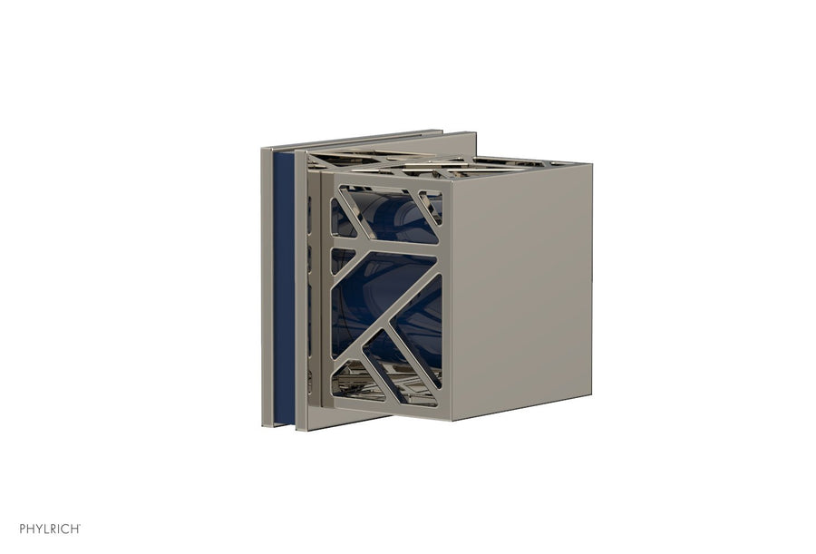 JOLIE Volume Control/Diverter Trim - Square Handle with "Navy Blue" Accents 222-36