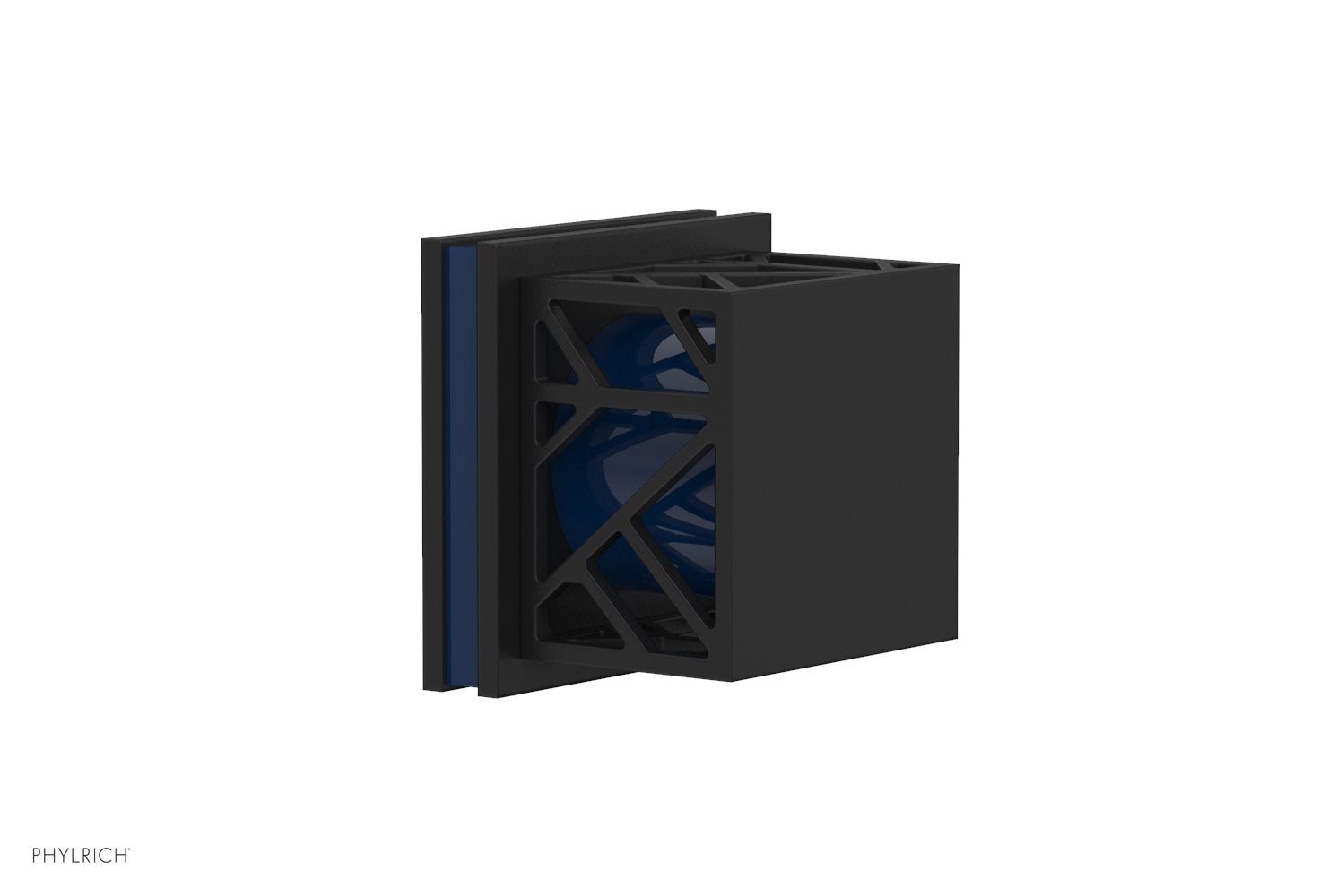 JOLIE Volume Control/Diverter Trim - Square Handle with "Navy Blue" Accents 222-36