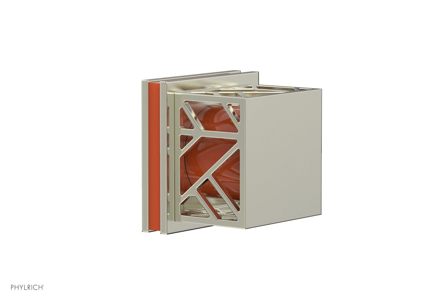 JOLIE Volume Control/Diverter Trim - Square Handle with "Orange" Accents 222-36