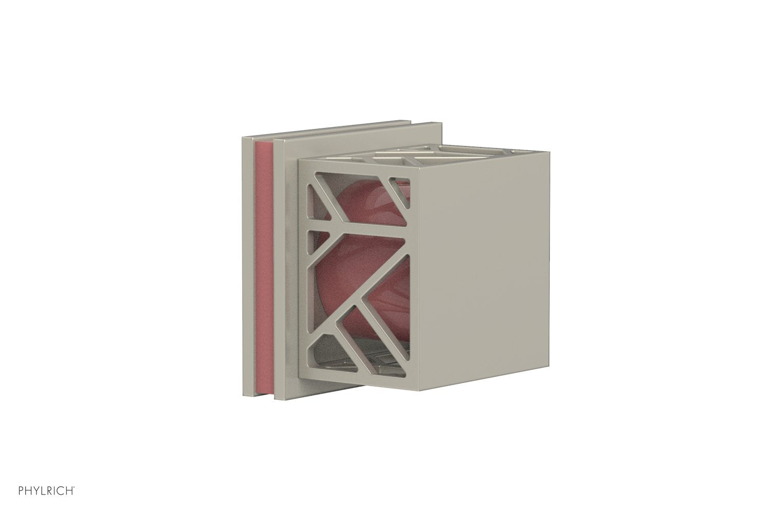 JOLIE Volume Control/Diverter Trim - Square Handle with "Pink" Accents 222-36