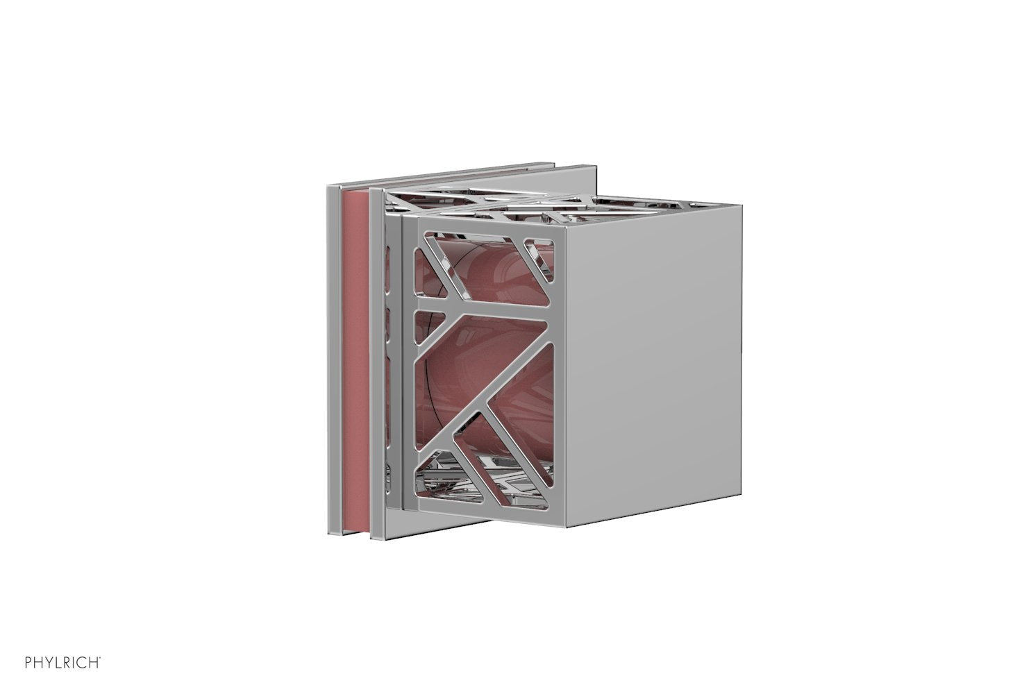 JOLIE Volume Control/Diverter Trim - Square Handle with "Pink" Accents 222-36