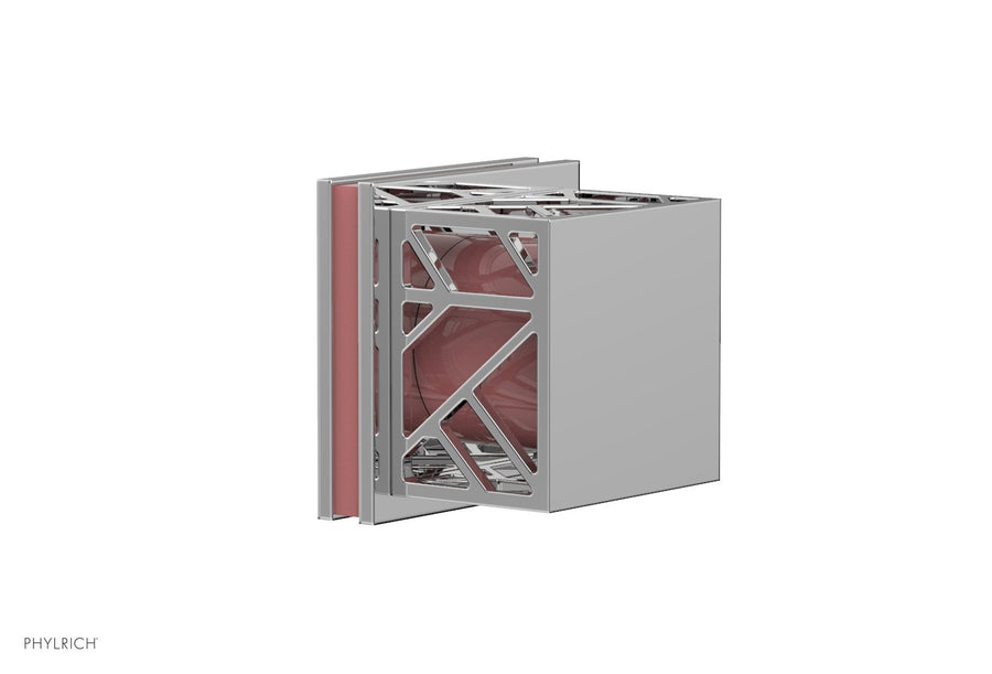 JOLIE Volume Control/Diverter Trim - Square Handle with "Pink" Accents 222-36