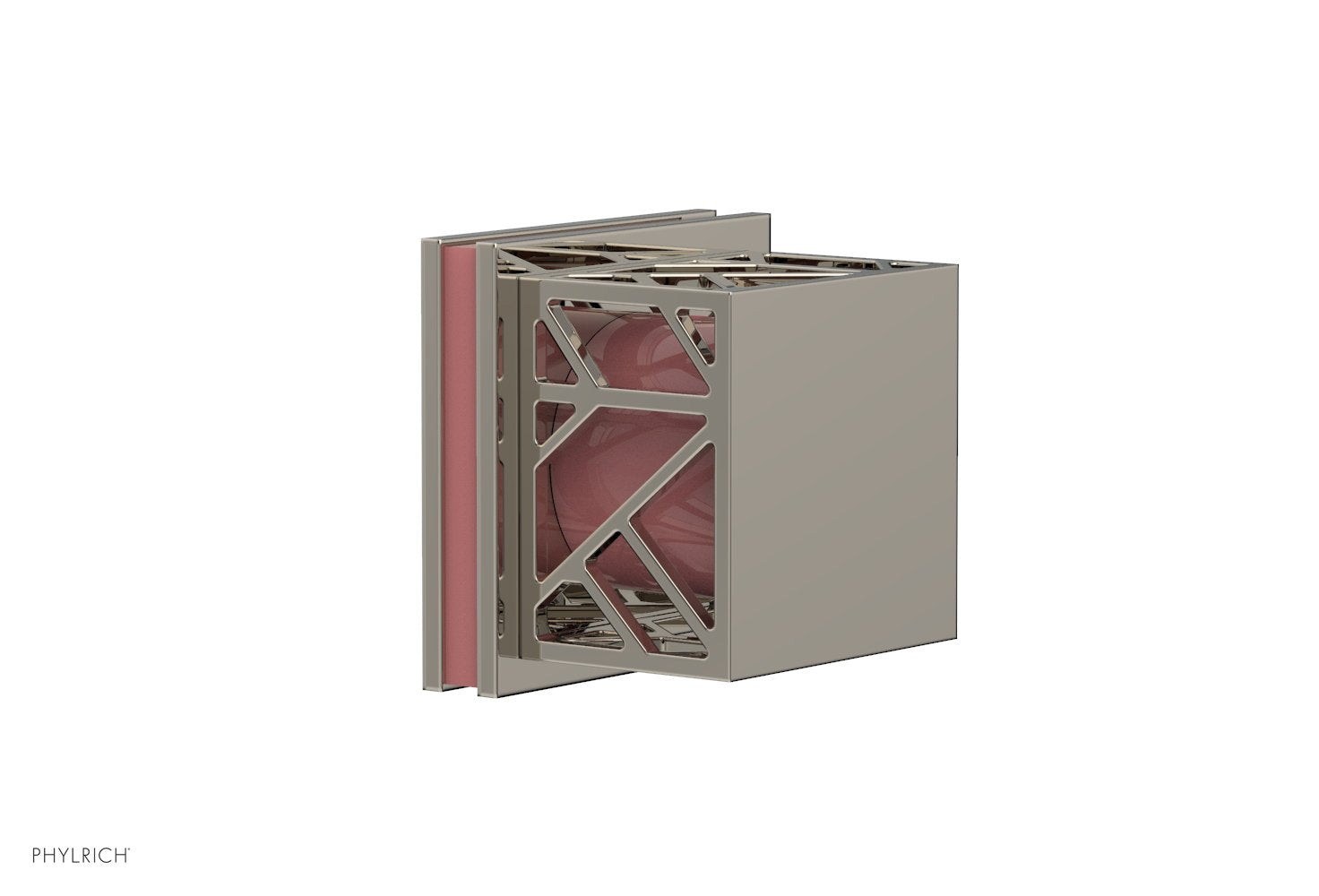 JOLIE Volume Control/Diverter Trim - Square Handle with "Pink" Accents 222-36