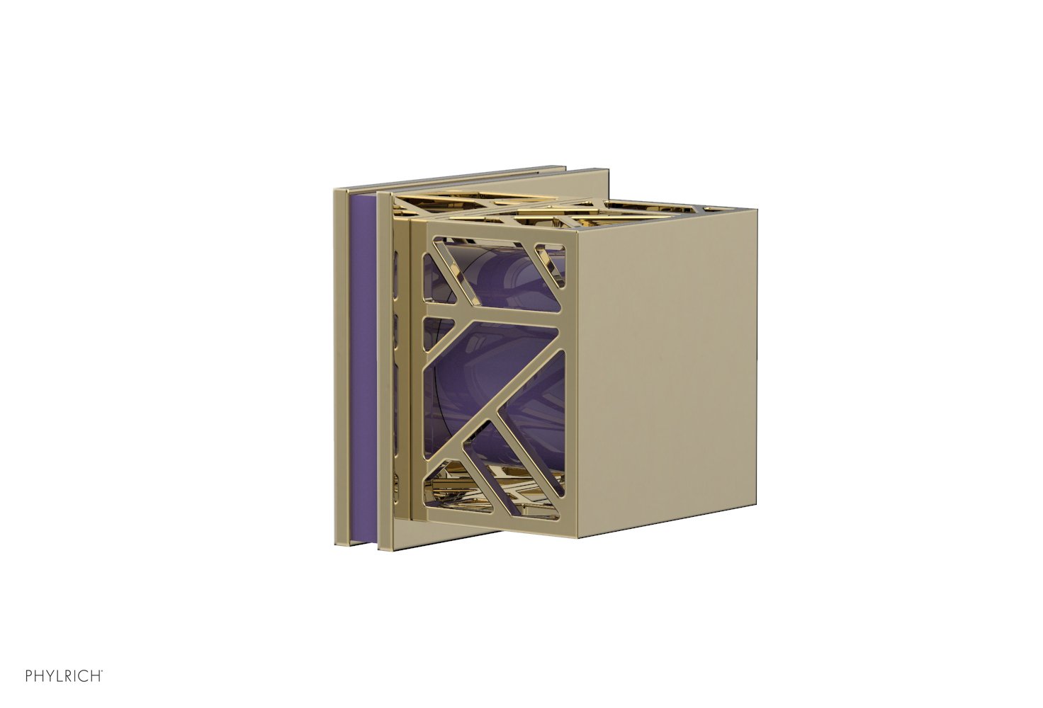 JOLIE Volume Control/Diverter Trim - Square Handle with "Purple" Accents 222-36