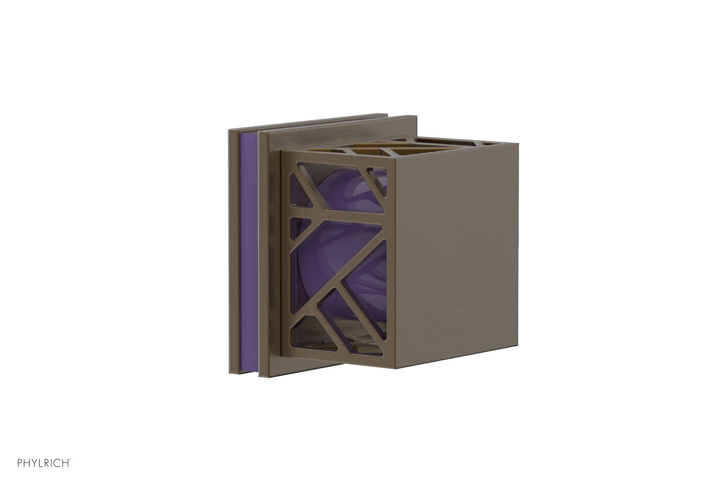 JOLIE Volume Control/Diverter Trim - Square Handle with "Purple" Accents 222-36