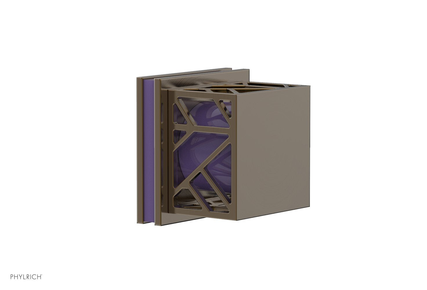 JOLIE Volume Control/Diverter Trim - Square Handle with "Purple" Accents 222-36