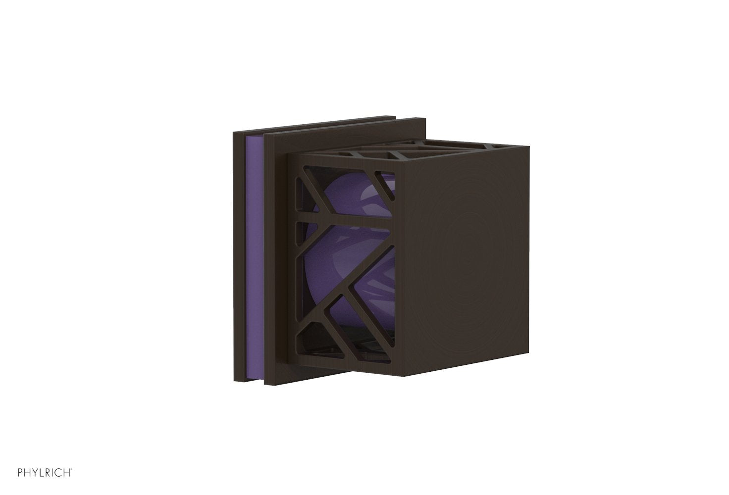 JOLIE Volume Control/Diverter Trim - Square Handle with "Purple" Accents 222-36