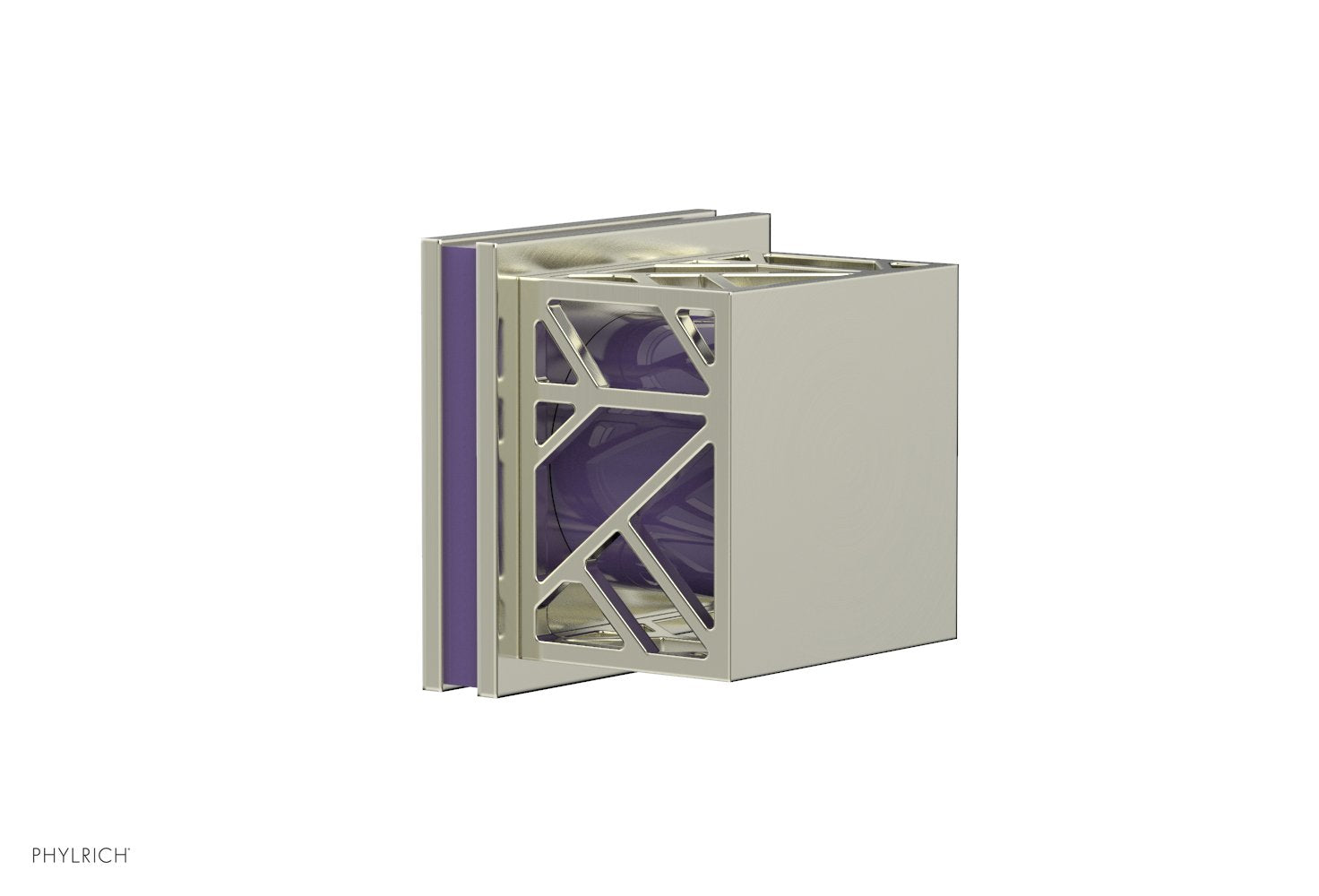 JOLIE Volume Control/Diverter Trim - Square Handle with "Purple" Accents 222-36