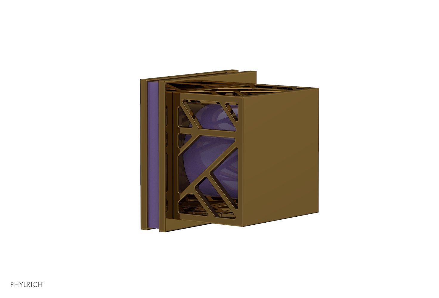 JOLIE Volume Control/Diverter Trim - Square Handle with "Purple" Accents 222-36