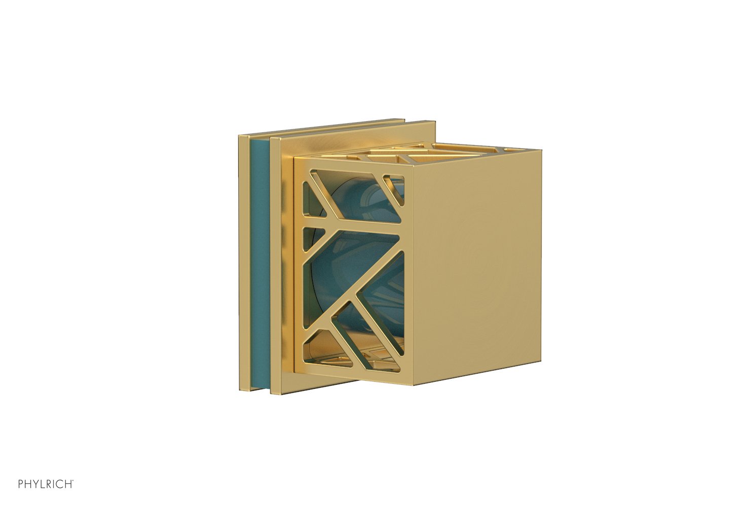 JOLIE Volume Control/Diverter Trim - Square Handle with "Turquoise" Accents 222-36