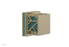 JOLIE Volume Control/Diverter Trim - Square Handle with "Turquoise" Accents 222-36