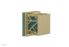 JOLIE Volume Control/Diverter Trim - Square Handle with "Turquoise" Accents 222-36