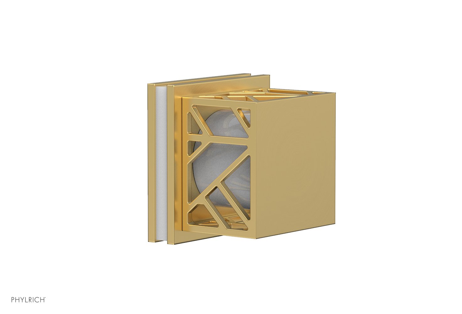 JOLIE Volume Control/Diverter Trim - Square Handle with "White" Accents 222-36