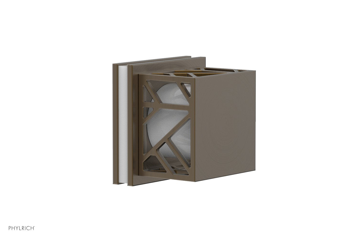 JOLIE Volume Control/Diverter Trim - Square Handle with "White" Accents 222-36