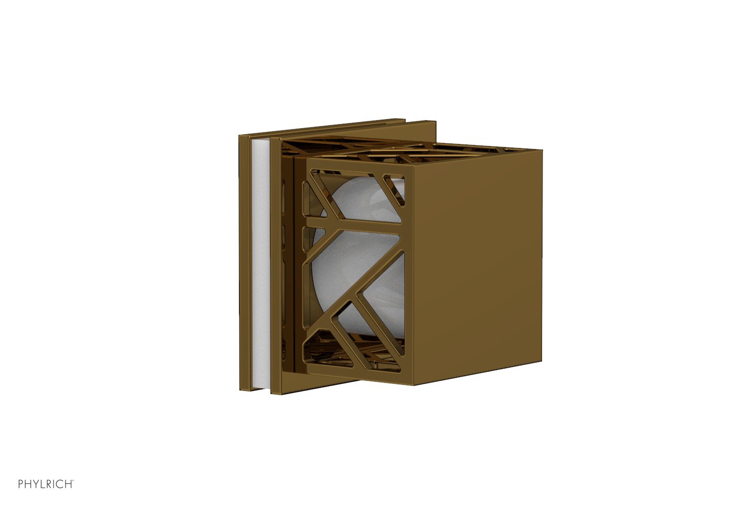 JOLIE Volume Control/Diverter Trim - Square Handle with "White" Accents 222-36