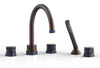 JOLIE Deck Tub Set with Hand Shower - Round Handles with "Navy Blue" Accents 222-48