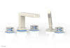 JOLIE Deck Tub Set with Hand Shower - Square Handles with "Light Blue" Accents 222-49