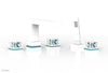 JOLIE Deck Tub Set with Hand Shower - Square Handles with "Turquoise" Accents 222-49