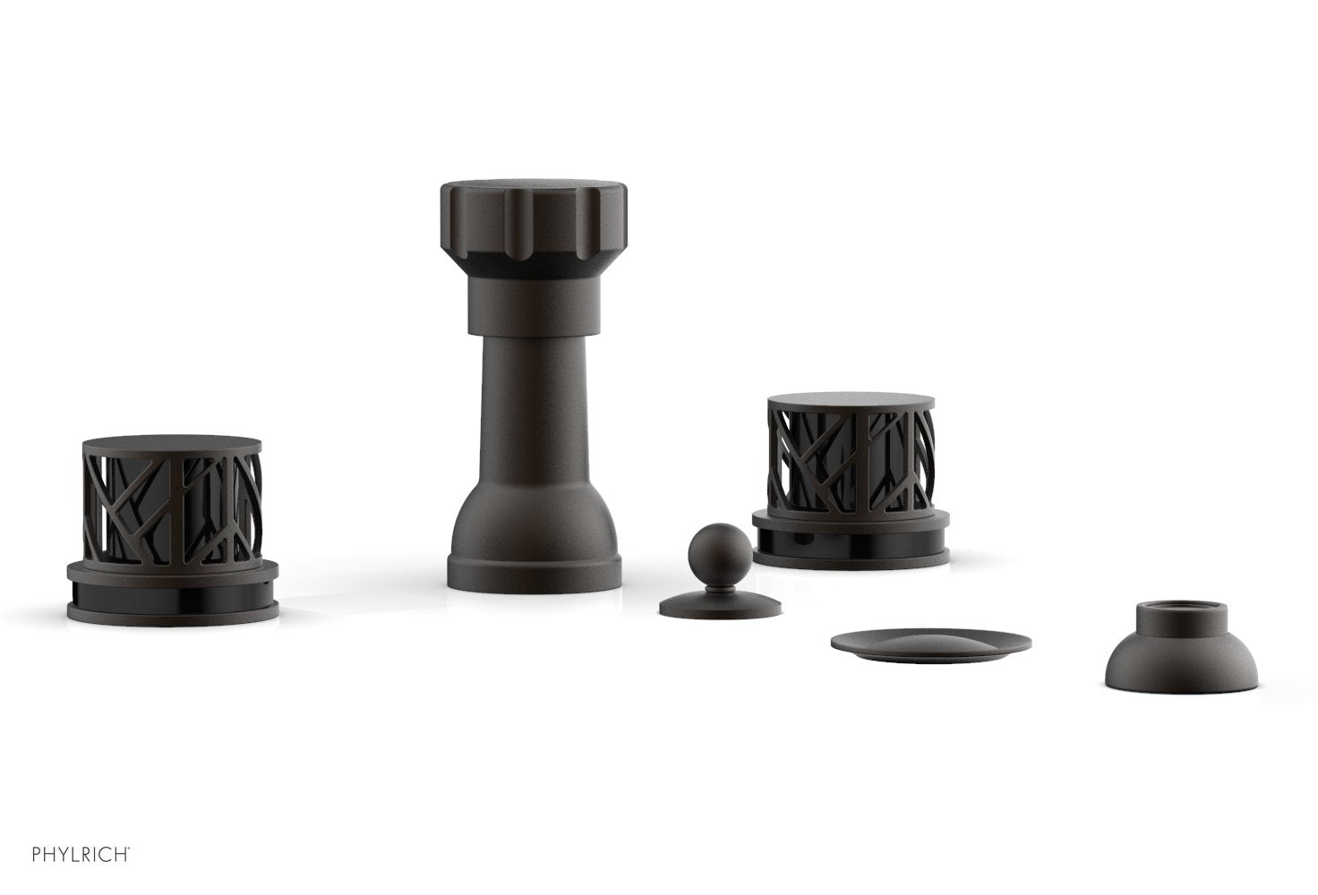 JOLIE Four Hole Bidet Set - Round Handles with "Black Accents" 222-60