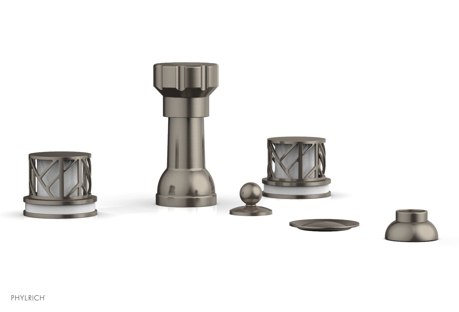 JOLIE Four Hole Bidet Set - Round Handles with "White Accents" 222-60