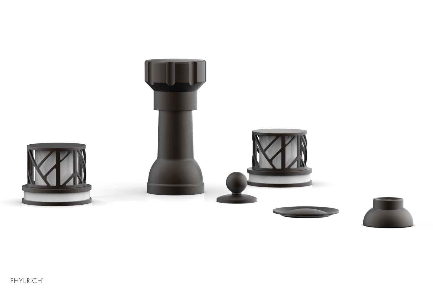 JOLIE Four Hole Bidet Set - Round Handles with "White Accents" 222-60