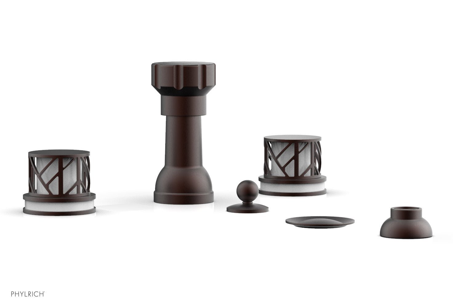 JOLIE Four Hole Bidet Set - Round Handles with "White Accents" 222-60