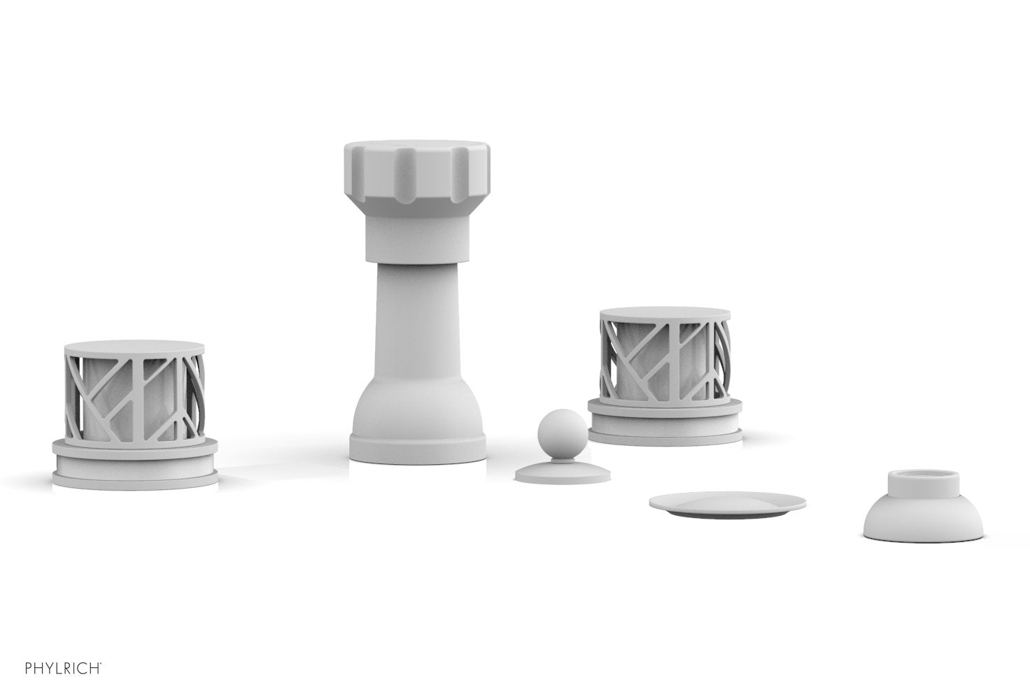 JOLIE Four Hole Bidet Set - Round Handles with "White Accents" 222-60