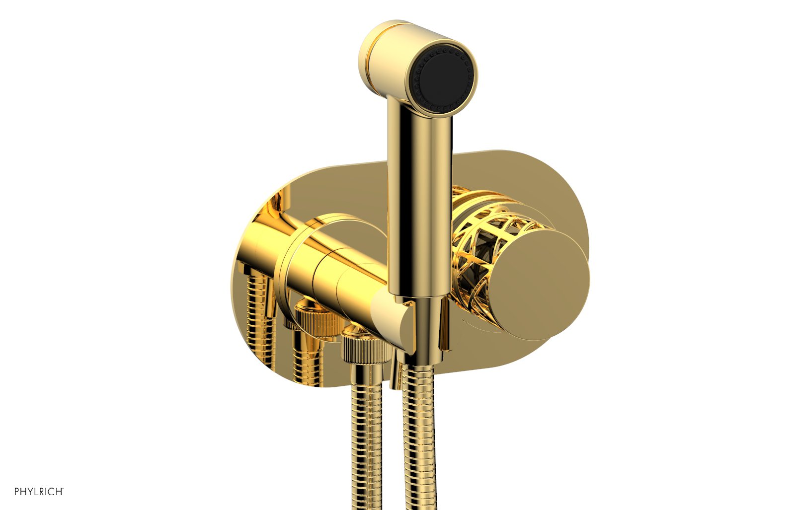 JOLIE Wall Mounted Bidet, Round Handle with "Black" Accents 222-64