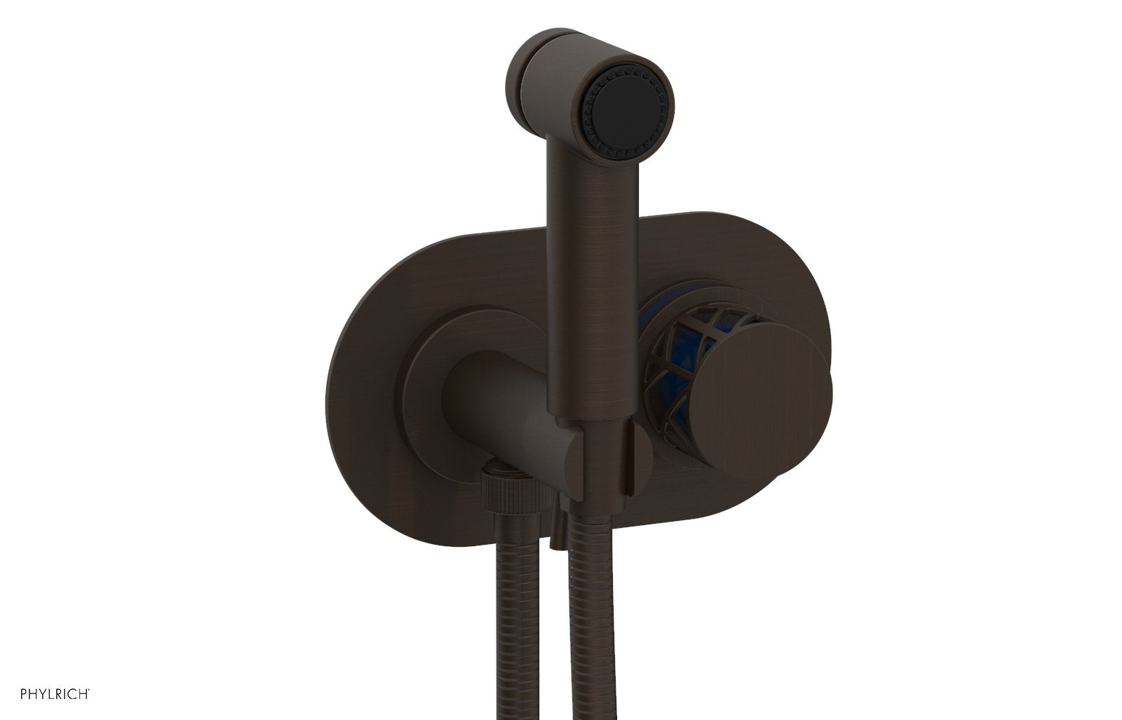 JOLIE Wall Mounted Bidet, Round Handle with "Navy Blue" Accents 222-64