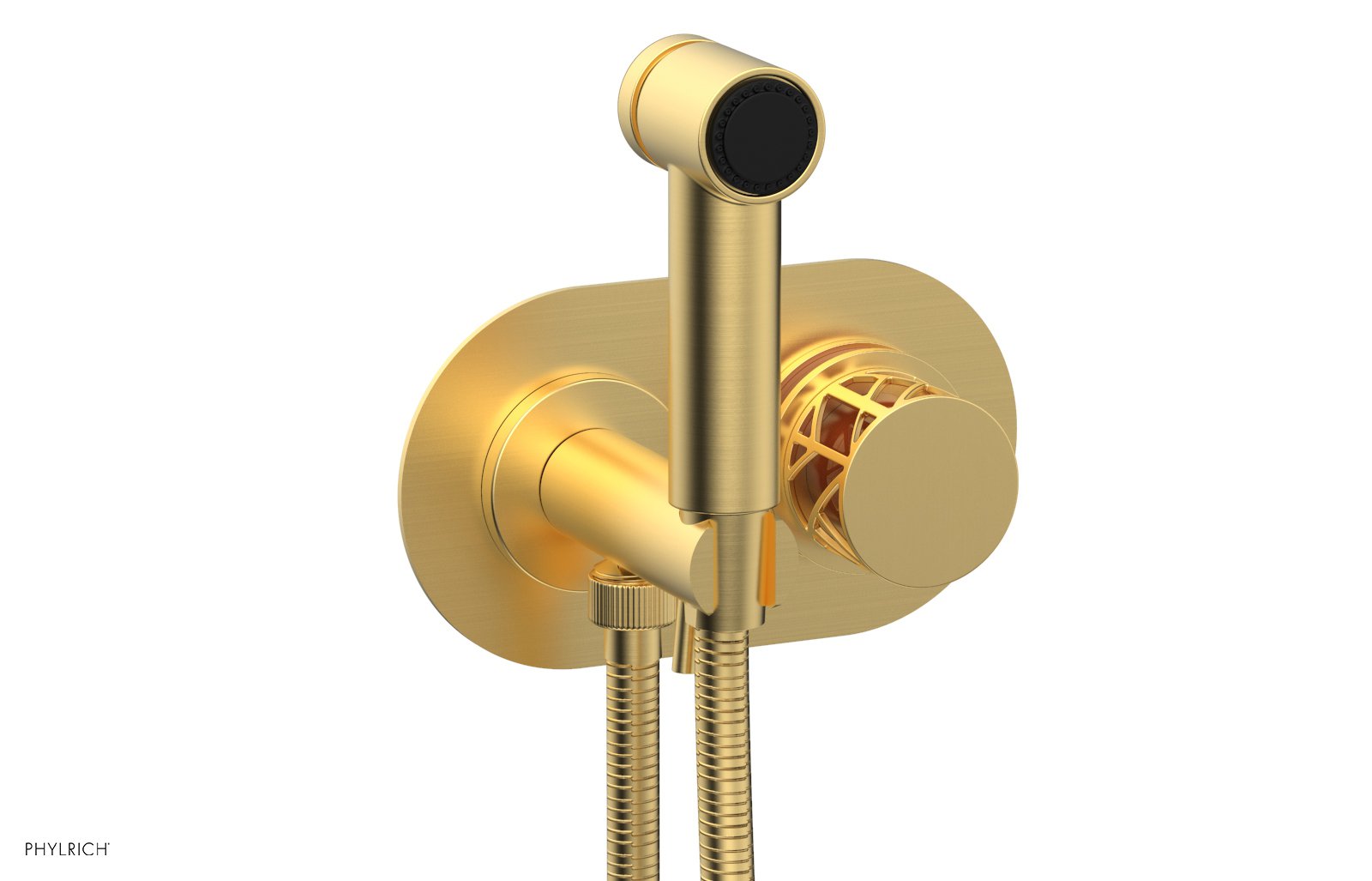 JOLIE Wall Mounted Bidet, Round Handle with "Orange" Accents 222-64