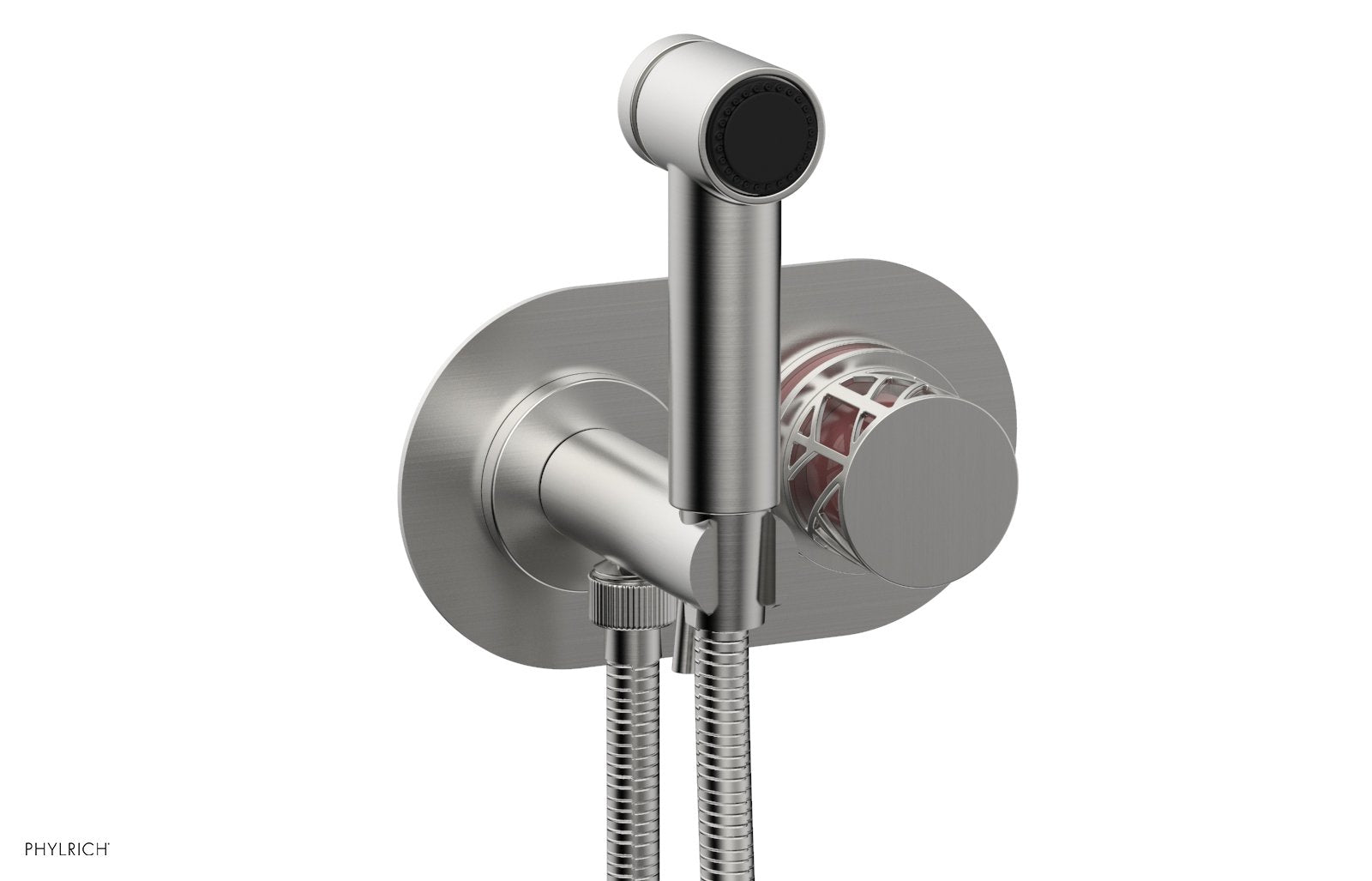 JOLIE Wall Mounted Bidet, Round Handle with "Pink" Accents 222-64