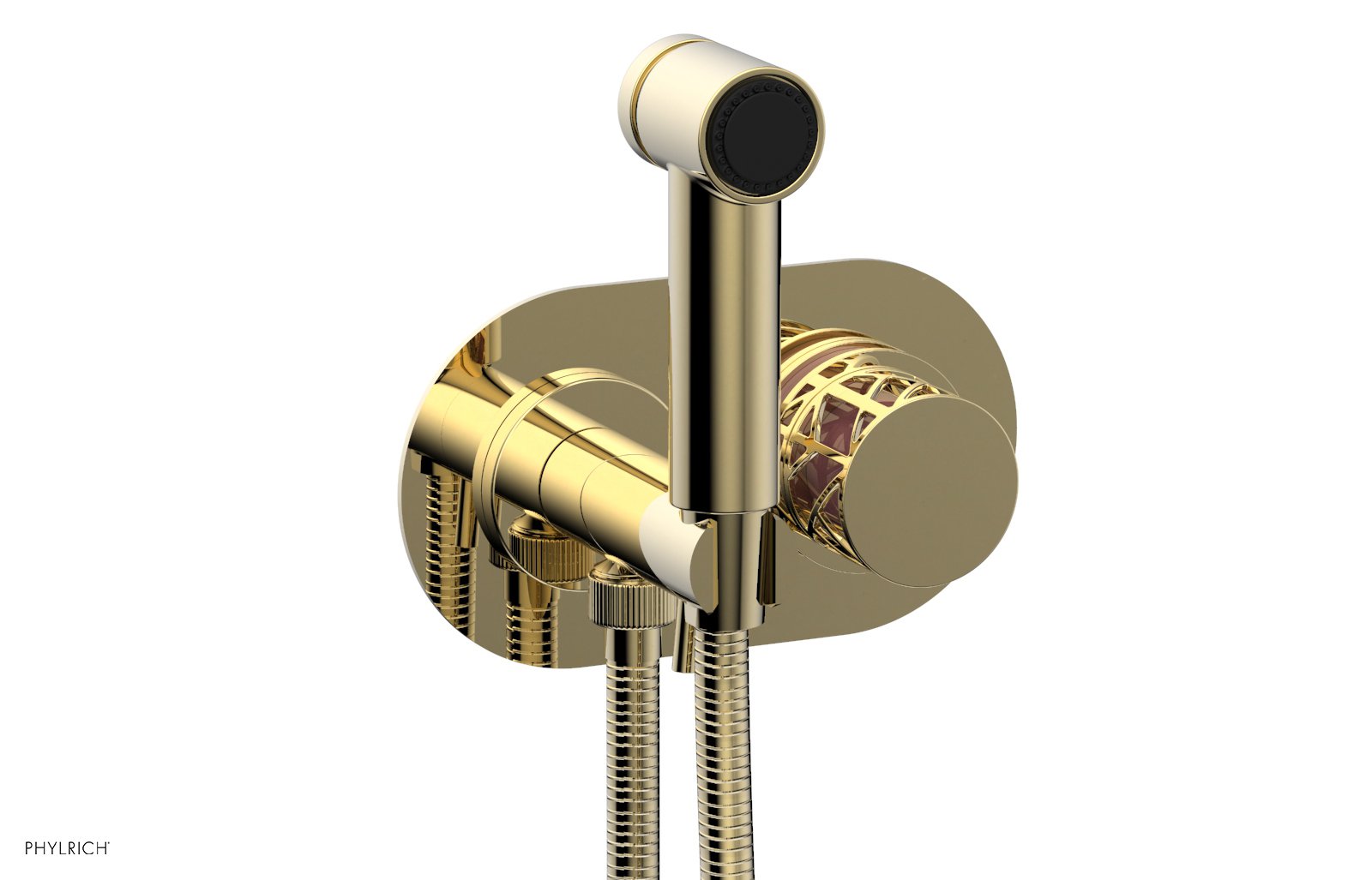 JOLIE Wall Mounted Bidet, Round Handle with "Pink" Accents 222-64