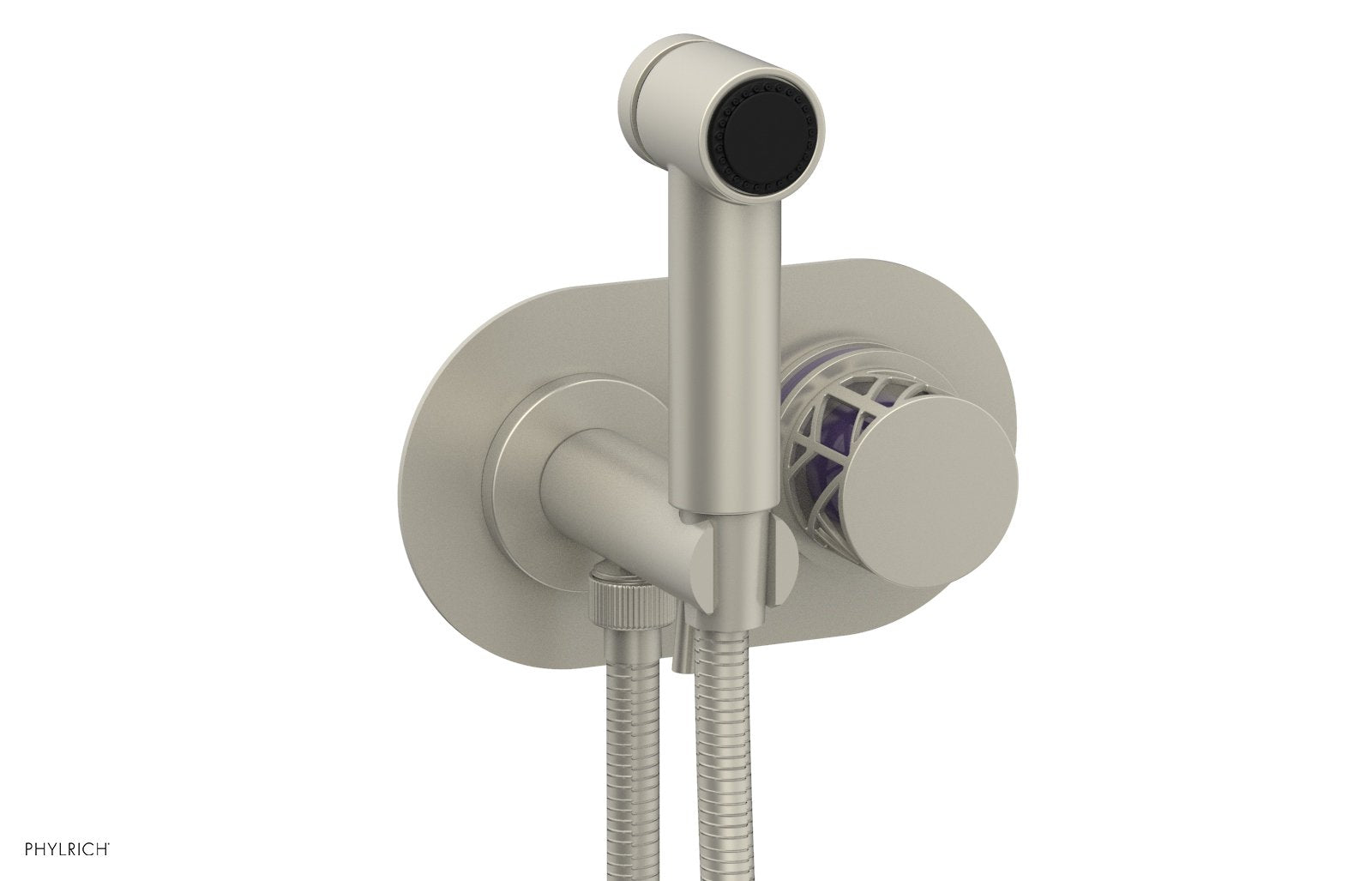 JOLIE Wall Mounted Bidet, Round Handle with "Purple" Accents 222-64