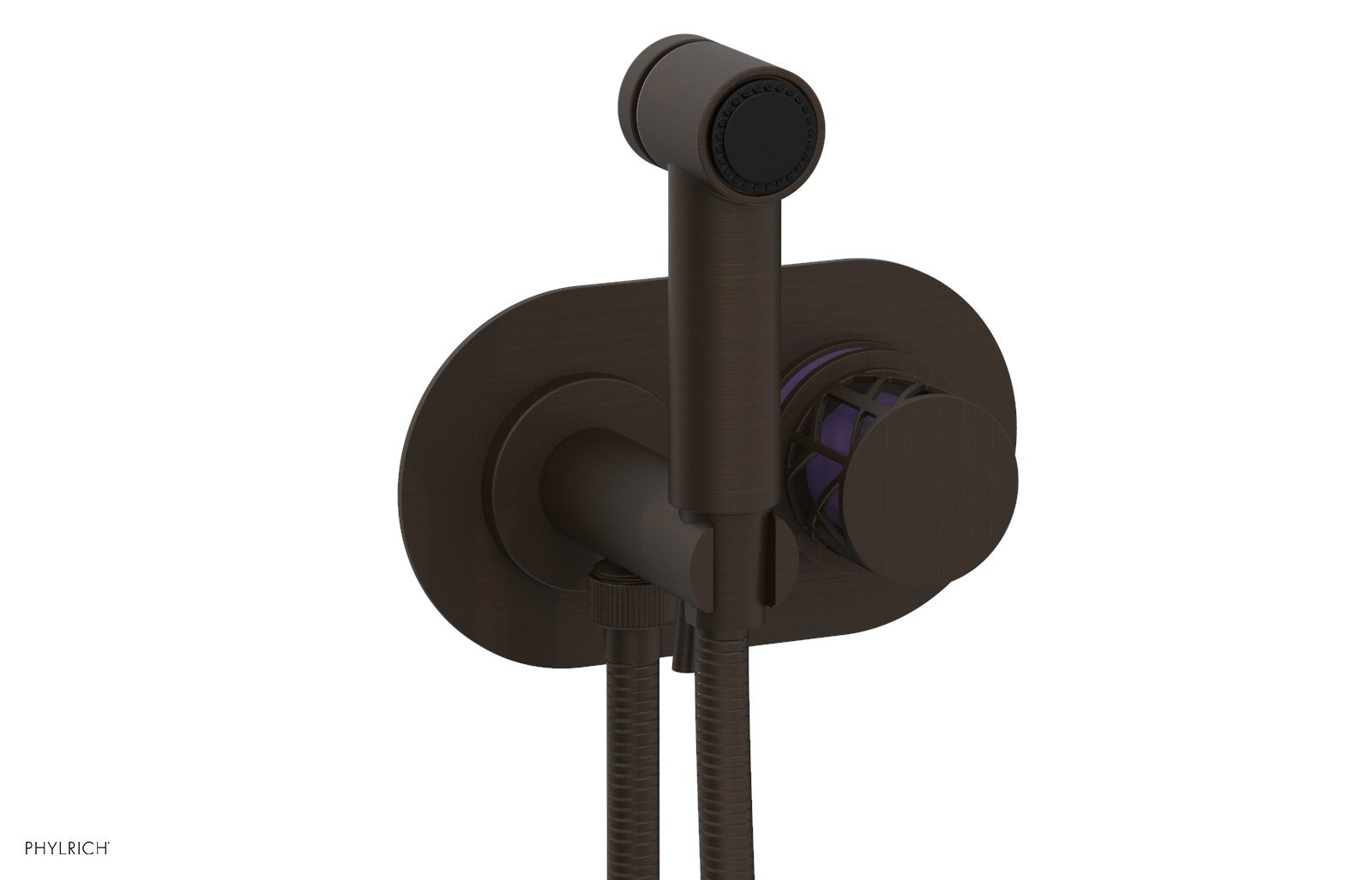 JOLIE Wall Mounted Bidet, Round Handle with "Purple" Accents 222-64