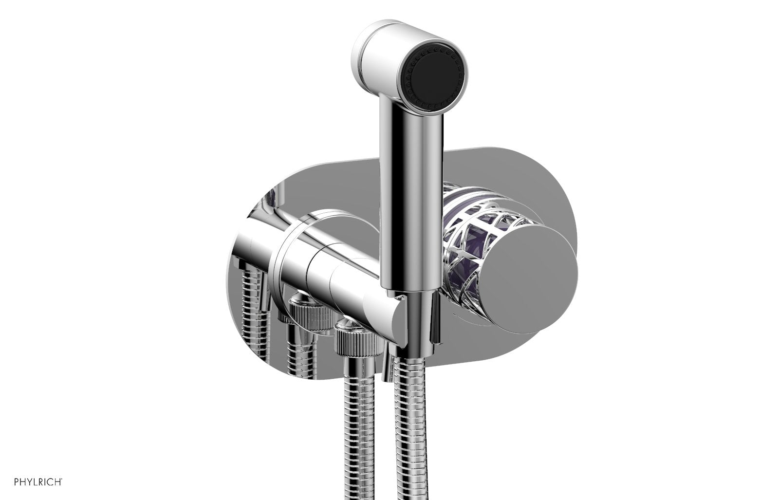 JOLIE Wall Mounted Bidet, Round Handle with "Purple" Accents 222-64