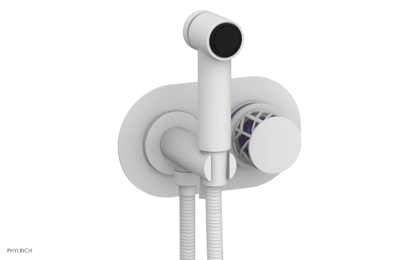 JOLIE Wall Mounted Bidet, Round Handle with "Purple" Accents 222-64