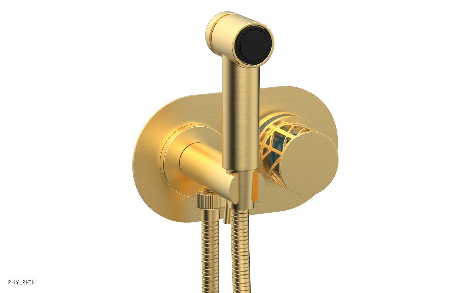 JOLIE Wall Mounted Bidet, Round Handle with "Turquoise" Accents 222-64