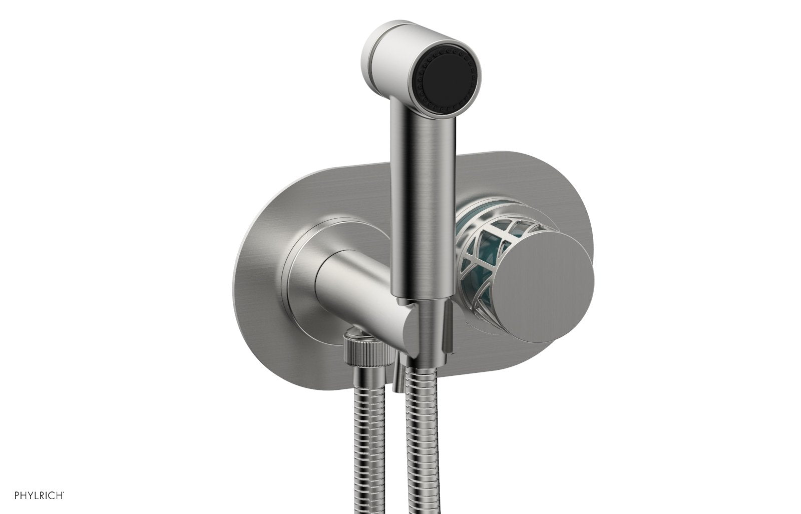JOLIE Wall Mounted Bidet, Round Handle with "Turquoise" Accents 222-64