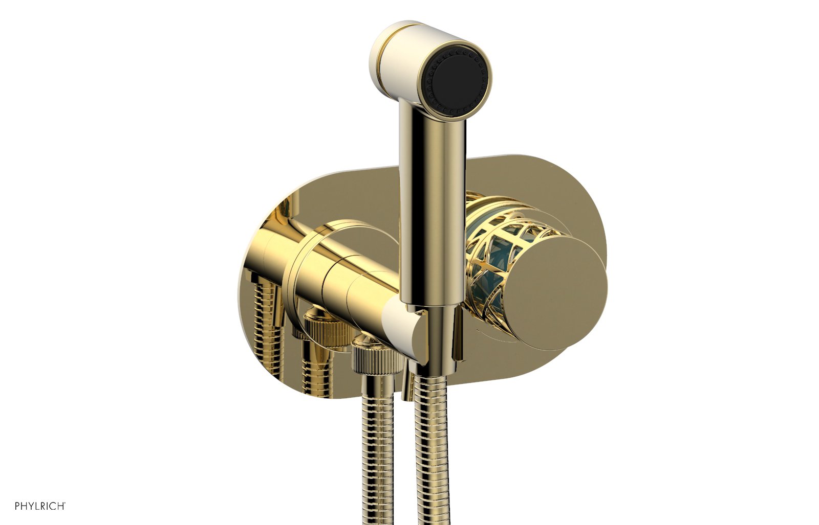 JOLIE Wall Mounted Bidet, Round Handle with "Turquoise" Accents 222-64