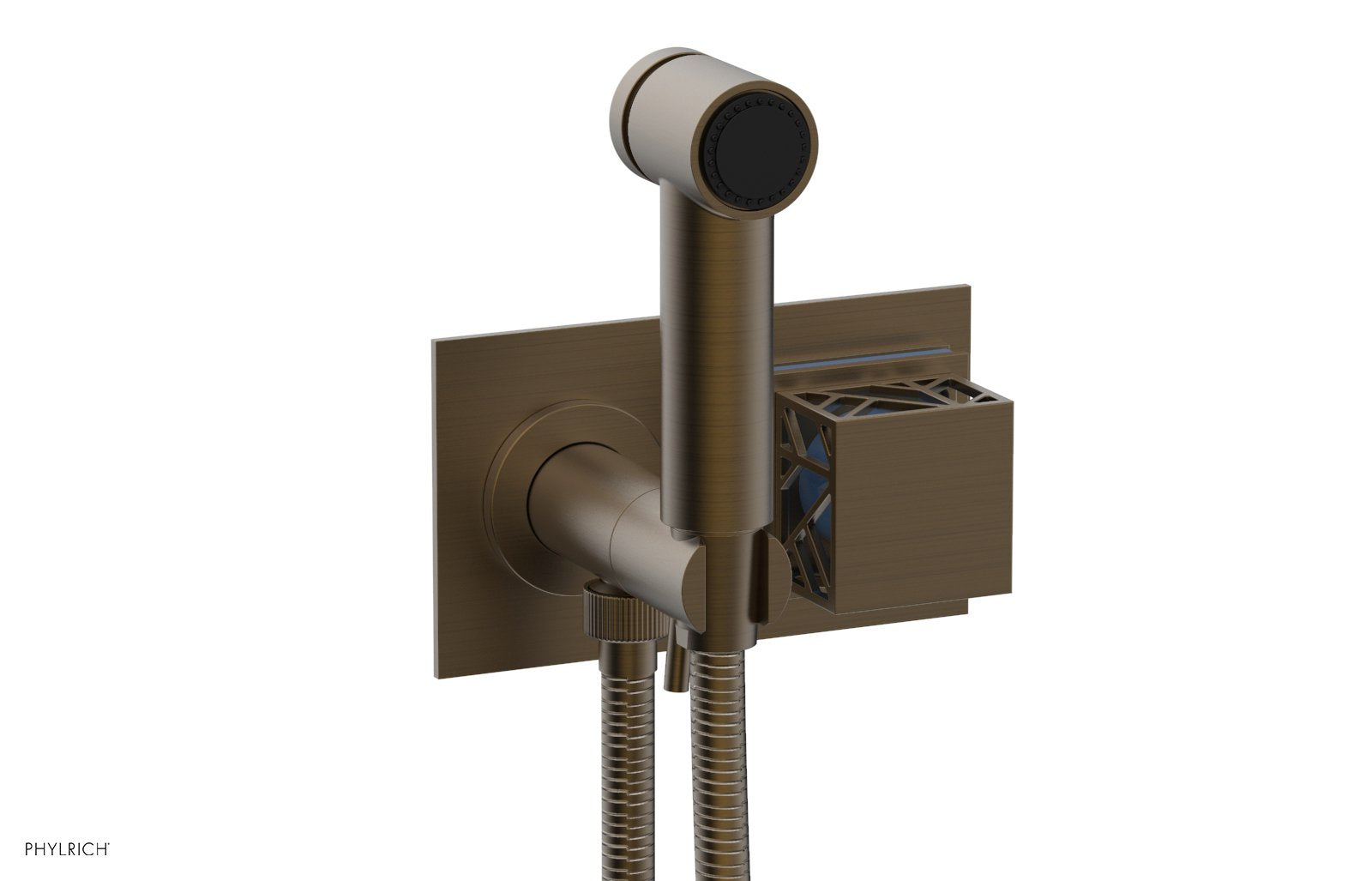 JOLIE Wall Mounted Bidet, Square Handle with "Light Blue" Accents 222-65