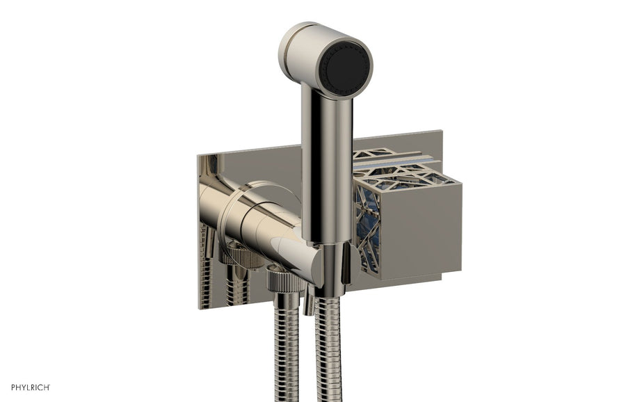 JOLIE Wall Mounted Bidet, Square Handle with "Light Blue" Accents 222-65