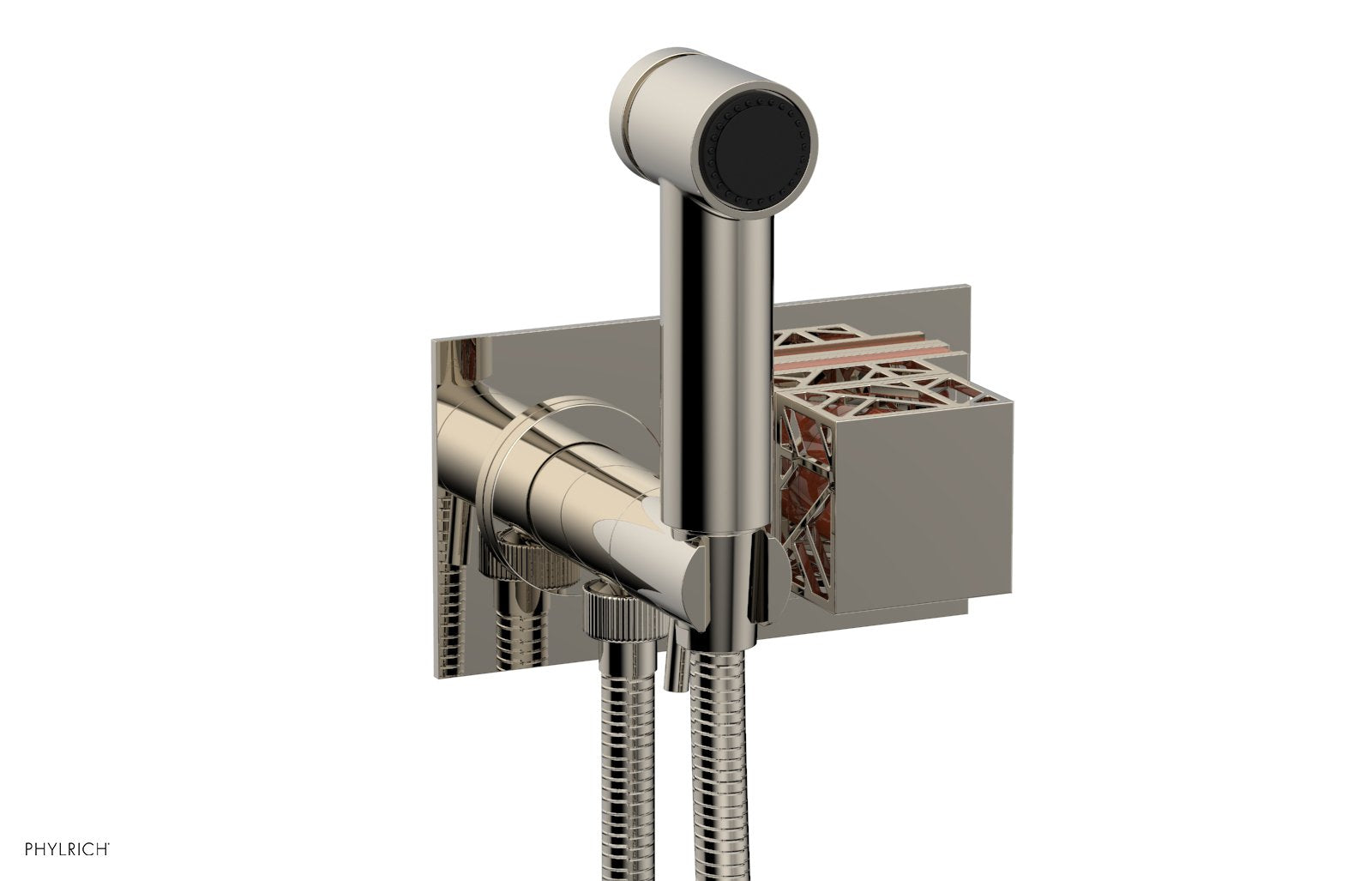 JOLIE Wall Mounted Bidet, Square Handle with "Orange" Accents 222-65