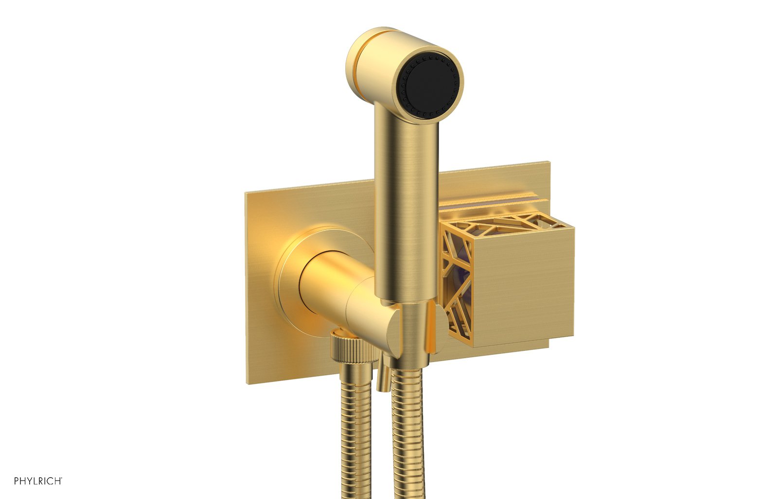 JOLIE Wall Mounted Bidet, Square Handle with "Purple" Accents 222-65